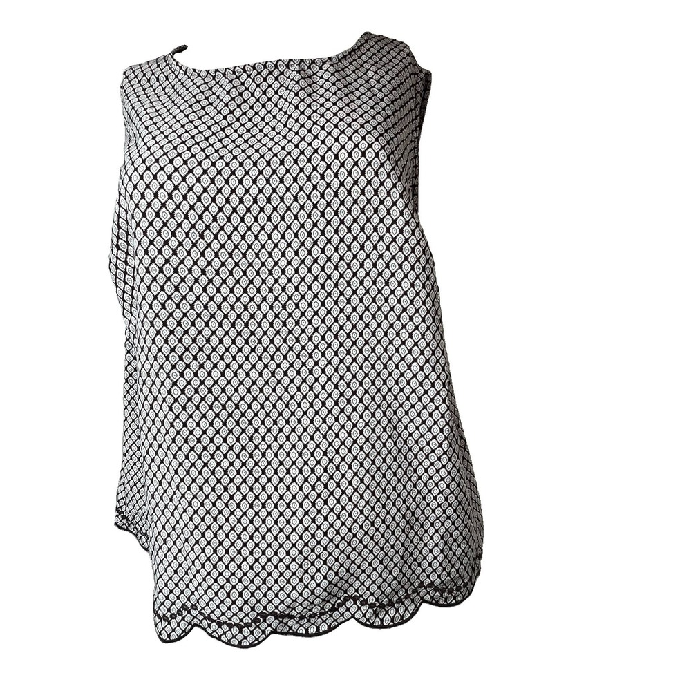 Talbots Woman Sleeveless Scalloped Hem Polyester Sleeveless Blouse Size 1X